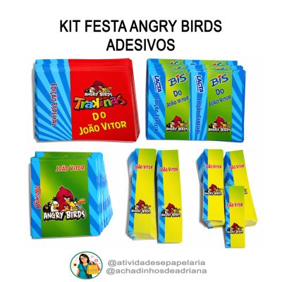 🎉 Kit de Adesivos Personalizados Angry Birds