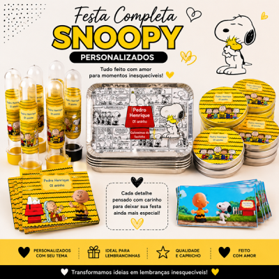 Kit Festa Adesivos do Snoopy